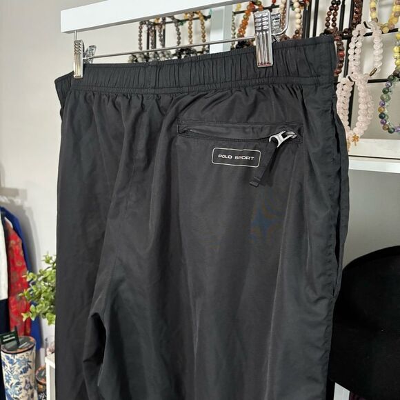 Vintage Polo Ralph Lauren Black track pants with Elastic Waistband men’s large - Picture 6 of 8